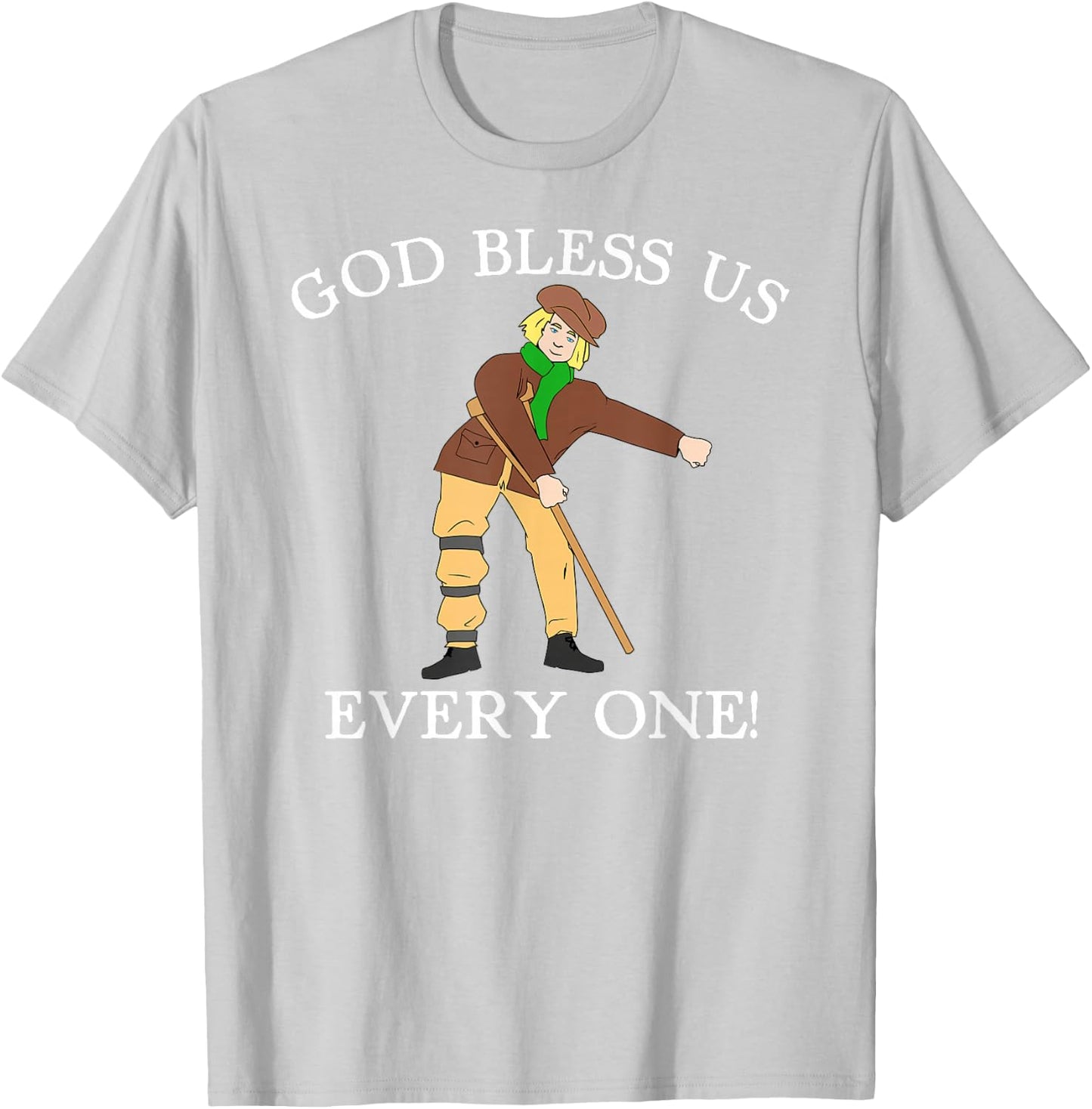 Floss Dance Christmas Carol Tiny Tim God Bless Us Everyone T-Shirt - T-Shirt | Ash