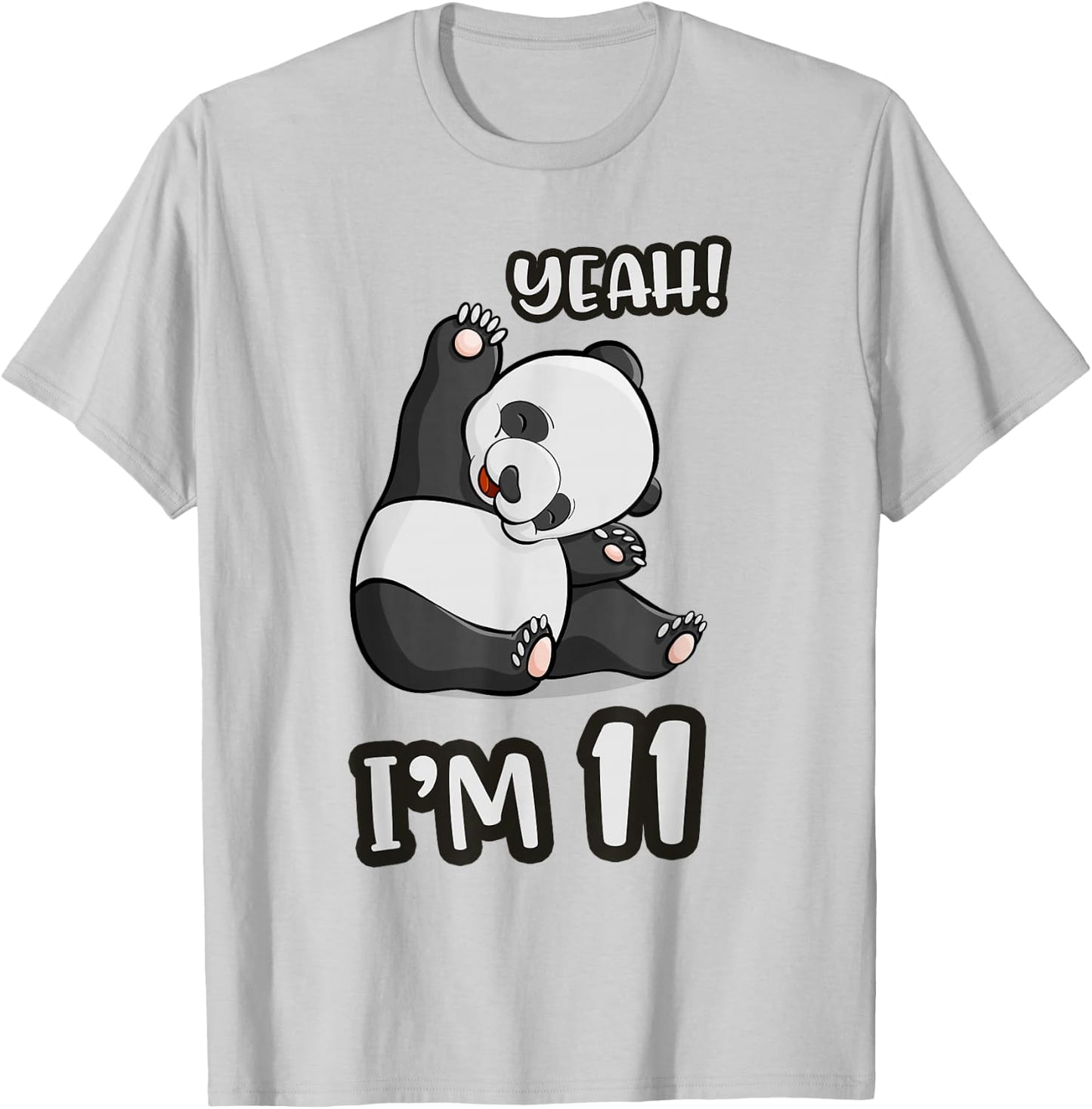 Panda 11th Birthday yeah im 11 Years old girl Gift T-Shirt - T-Shirt | Ash