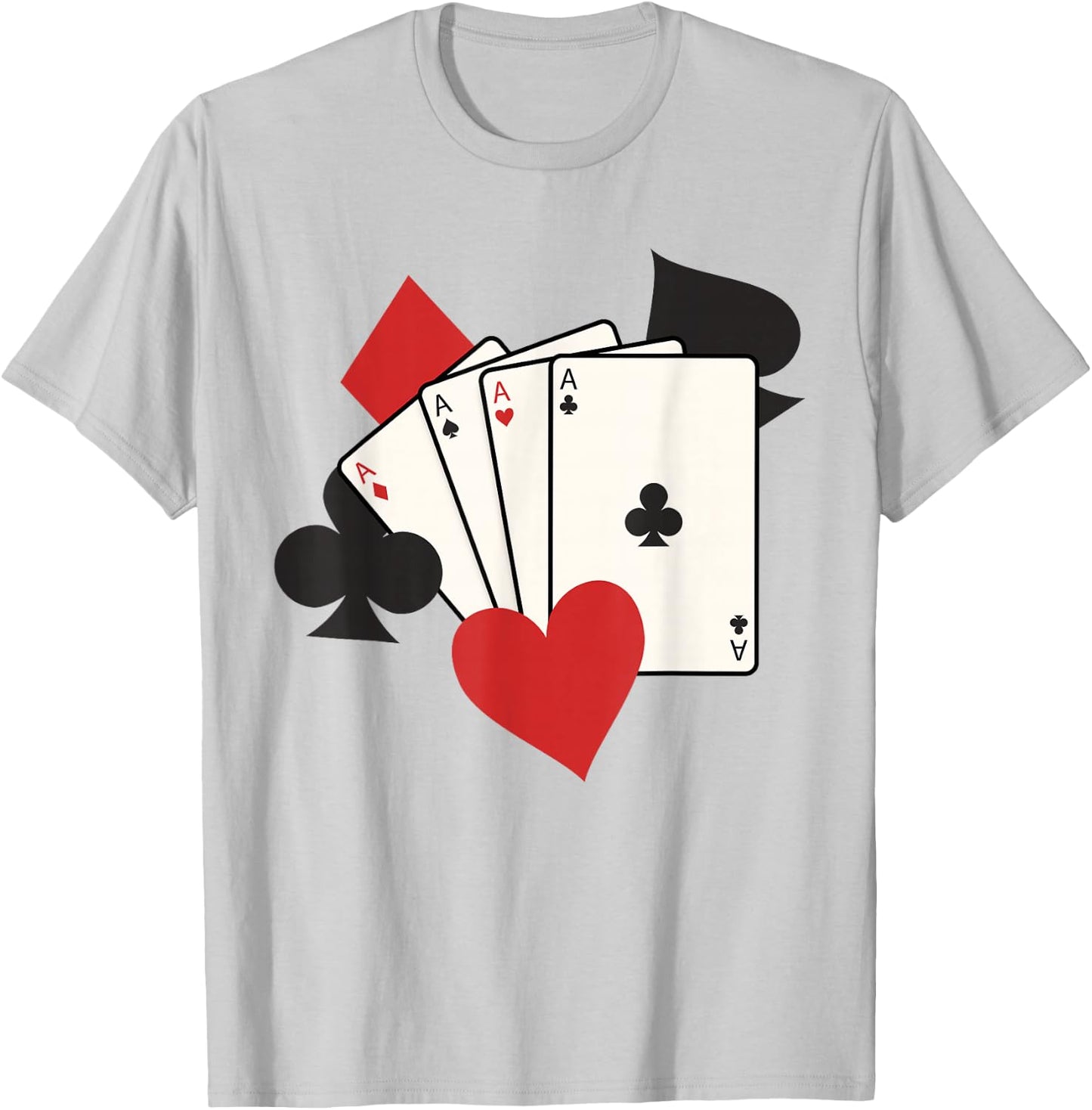 Aces Playing Cards T-Shirt - T-Shirt | Ash