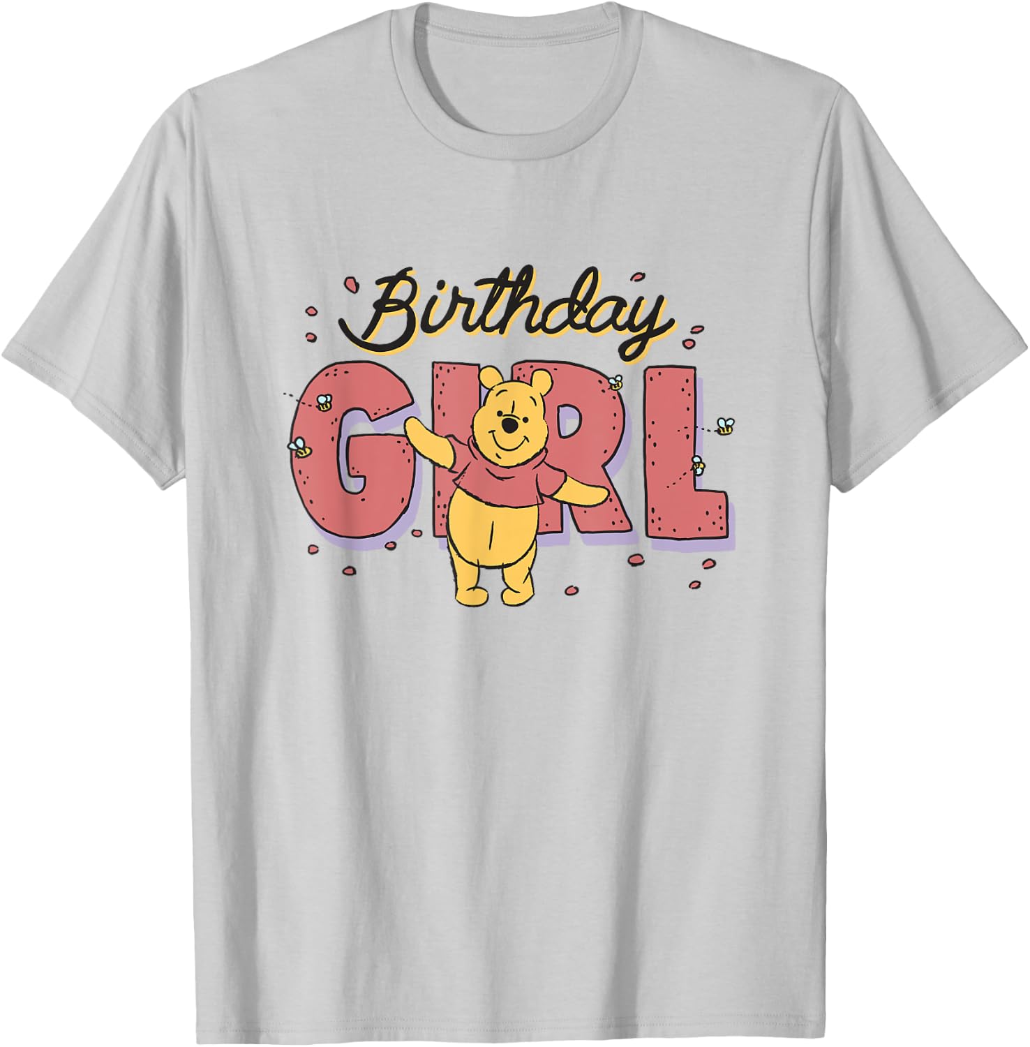 Disney Winnie the Pooh Birthday Girl Buzzing Bees T-Shirt - T-Shirt | Ash
