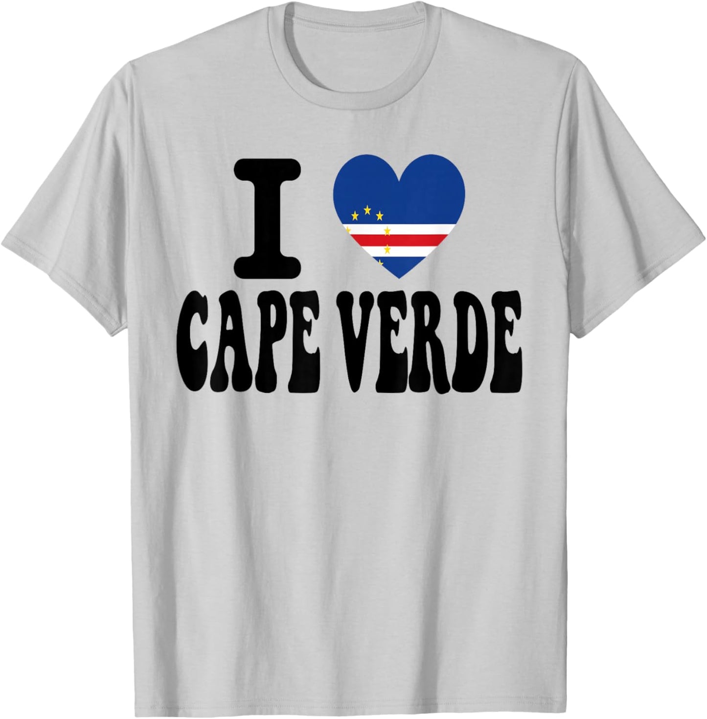 I Love Cape Verde Heart Flag Retro Travel Souvenir T-Shirt - T-Shirt | Ash