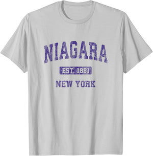 Niagara New York NY Vintage Athletic Sports Design T-Shirt - T-Shirt | Ash