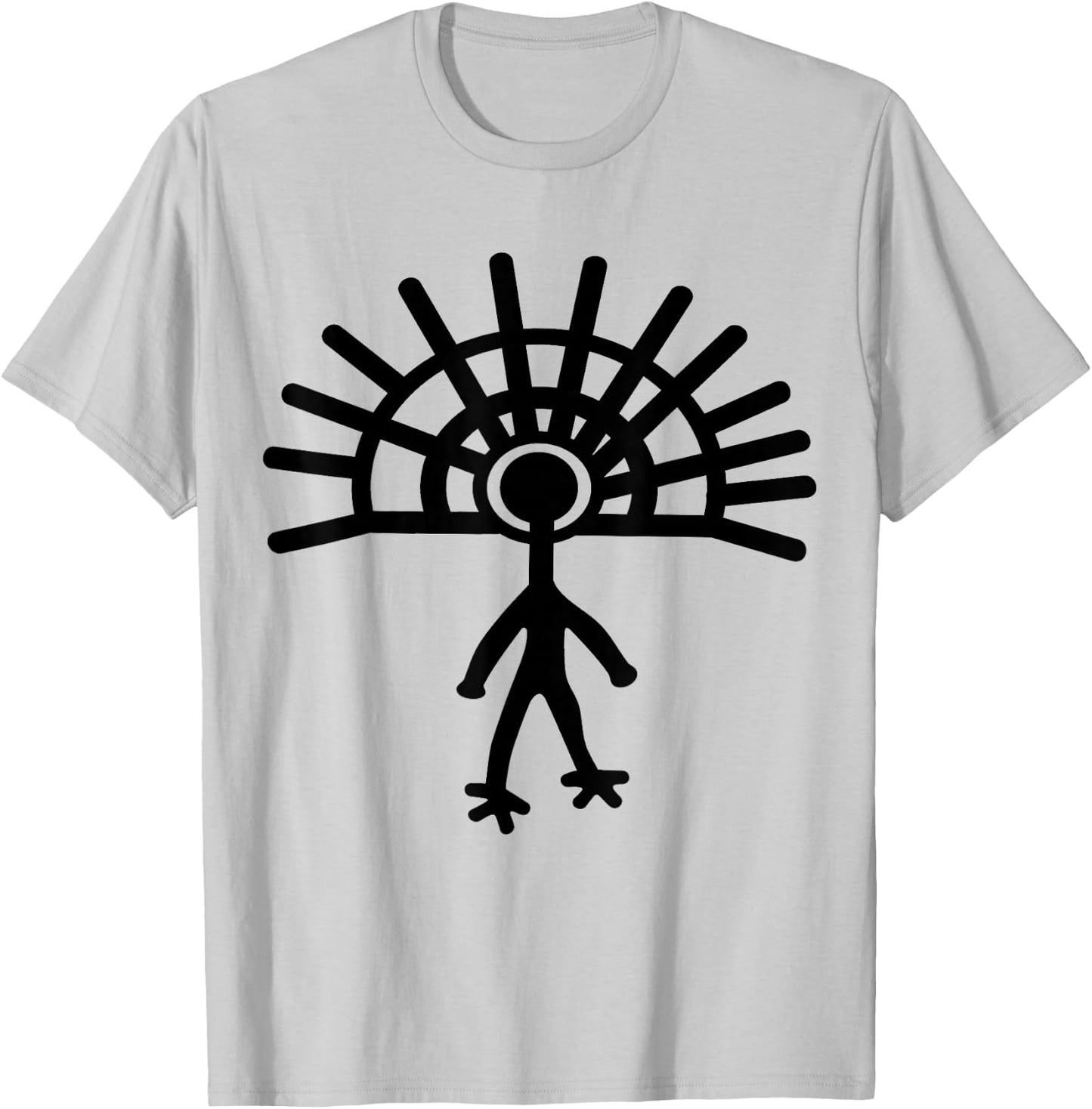 Ancient Astronaut Alien Petroglyph Cave Rock Art T-Shirt - T-Shirt | Ash