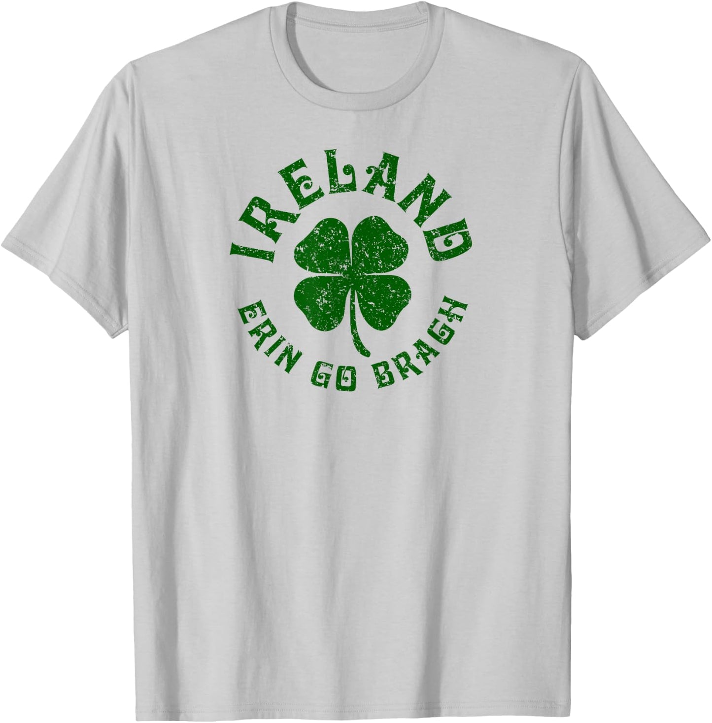 Ireland Erin Go Bragh Shamrock T-Shirt - T-Shirt | Ash
