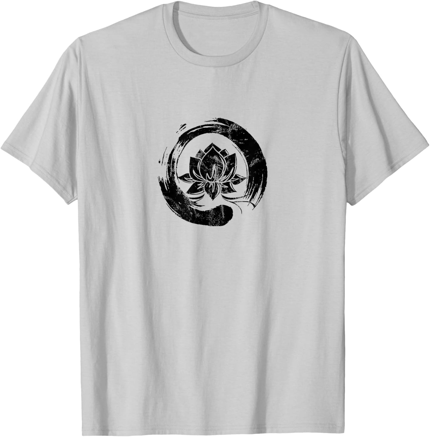 Enso Zen Circle of Enlightenment Lotus Vintage T-Shirt - T-Shirt | Ash