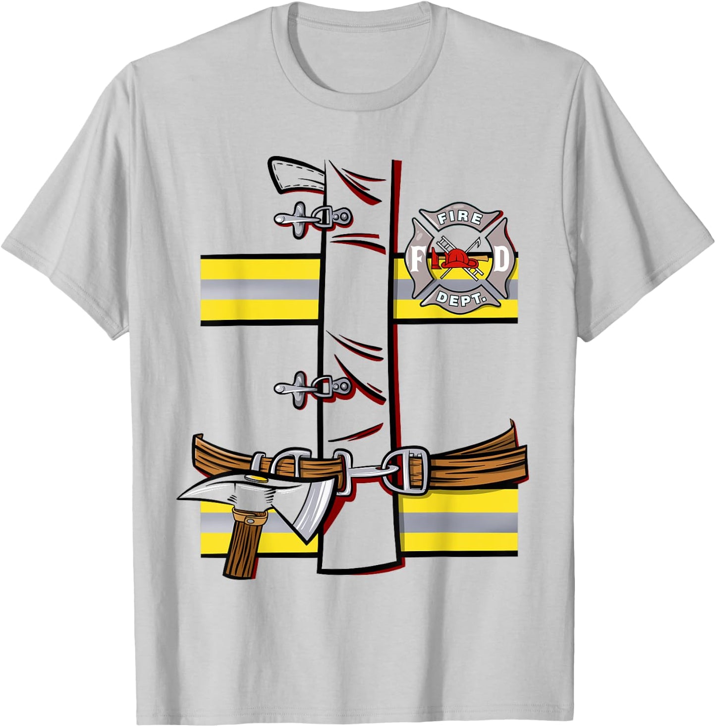 Firefighter Costume Shirt for Halloween T-Shirt - T-Shirt | Ash