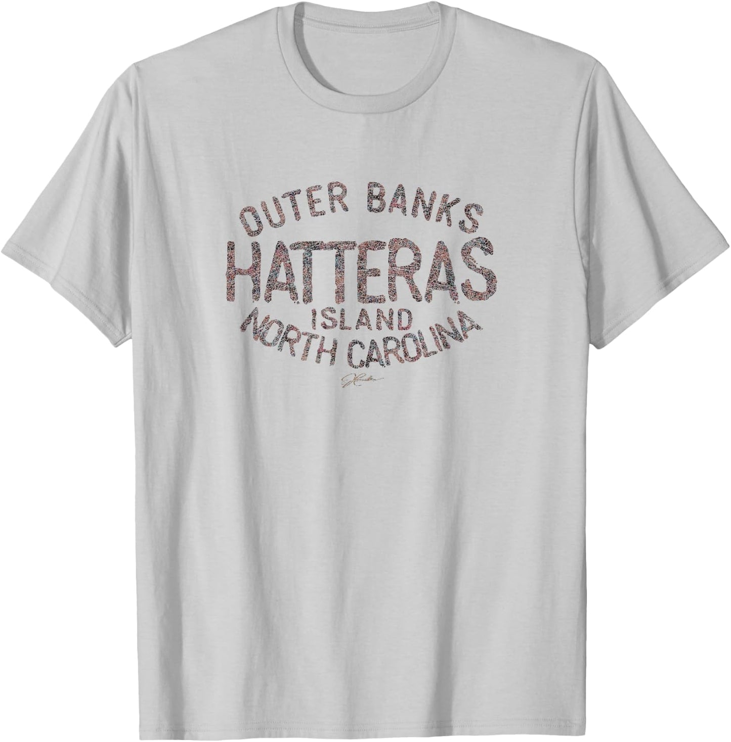 JCombs: Hatteras Island, Outer Banks, NC (Distressed) T-Shirt - T-Shirt | Ash