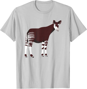 Okapi Cute Graphic Okapi T-Shirt - T-Shirt | Ash