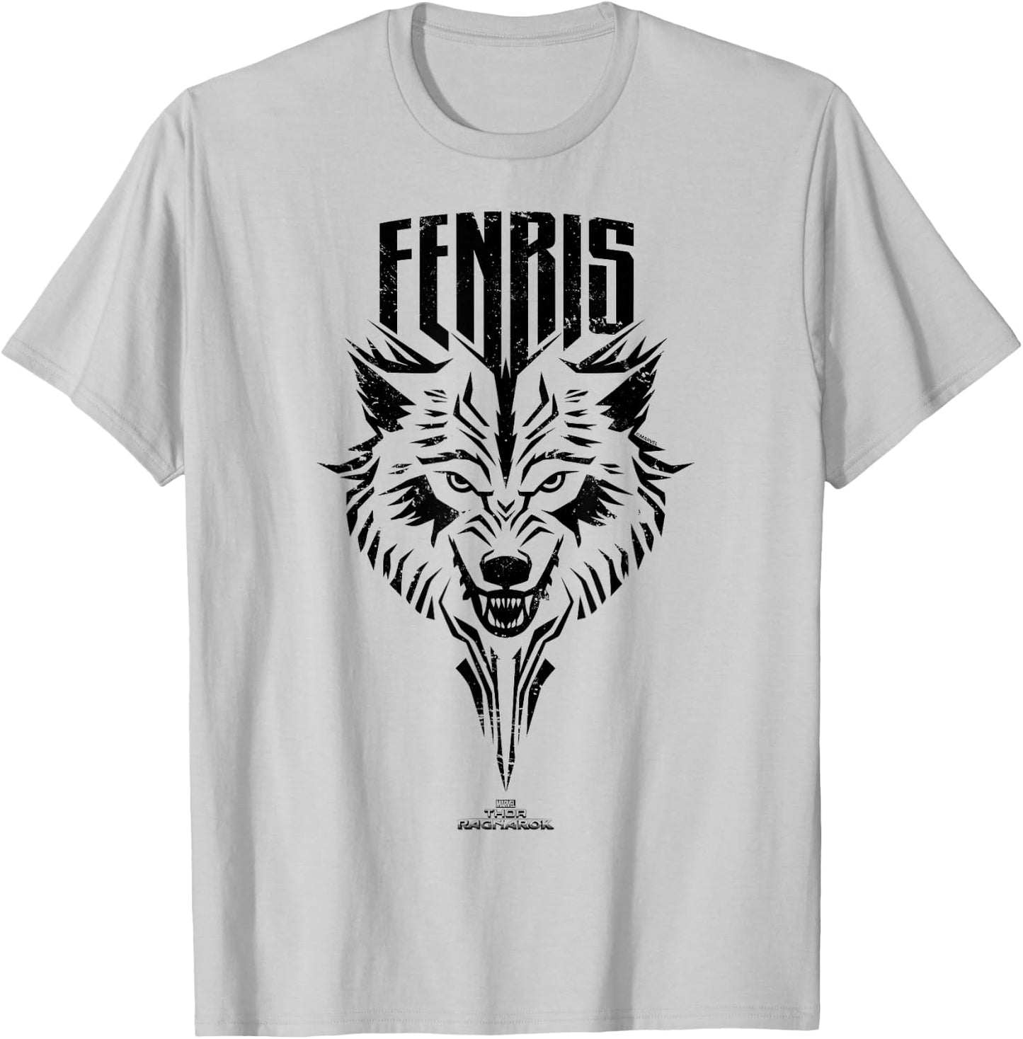 Marvel Thor Ragnarok Fenris The Wolf Stamped T-Shirt - T-Shirt | Ash