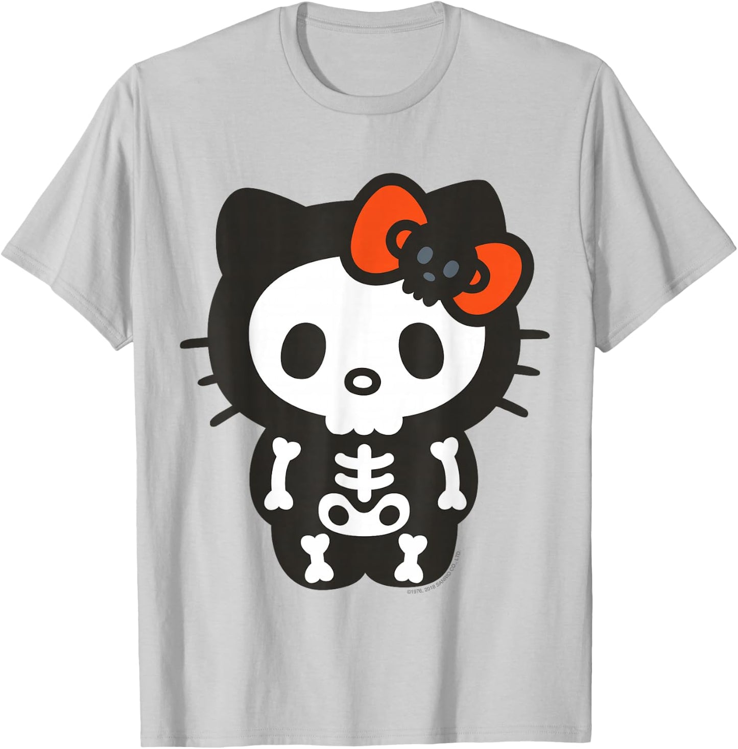 Hello Kitty Skeleton Halloween Shirt T-Shirt - T-Shirt | Ash
