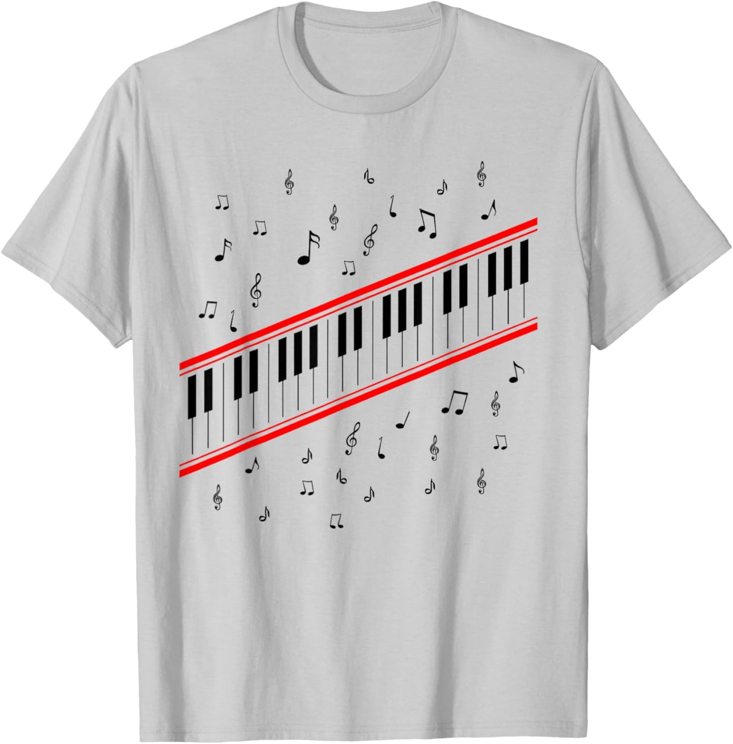 Piano Keys Lover Beat It Pianist 1980s Dance Costume Music T-Shirt - T-Shirt | Ash