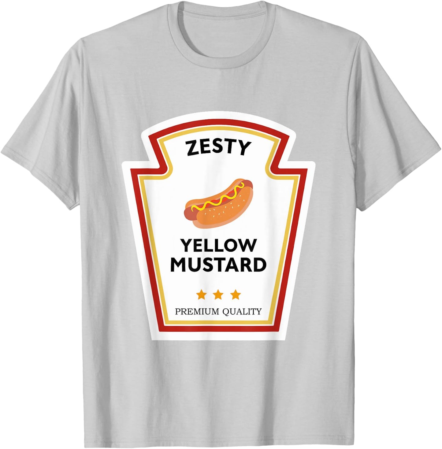 Zesty Yellow Mustard Condiment Group Costume T-Shirt - T-Shirt | Ash