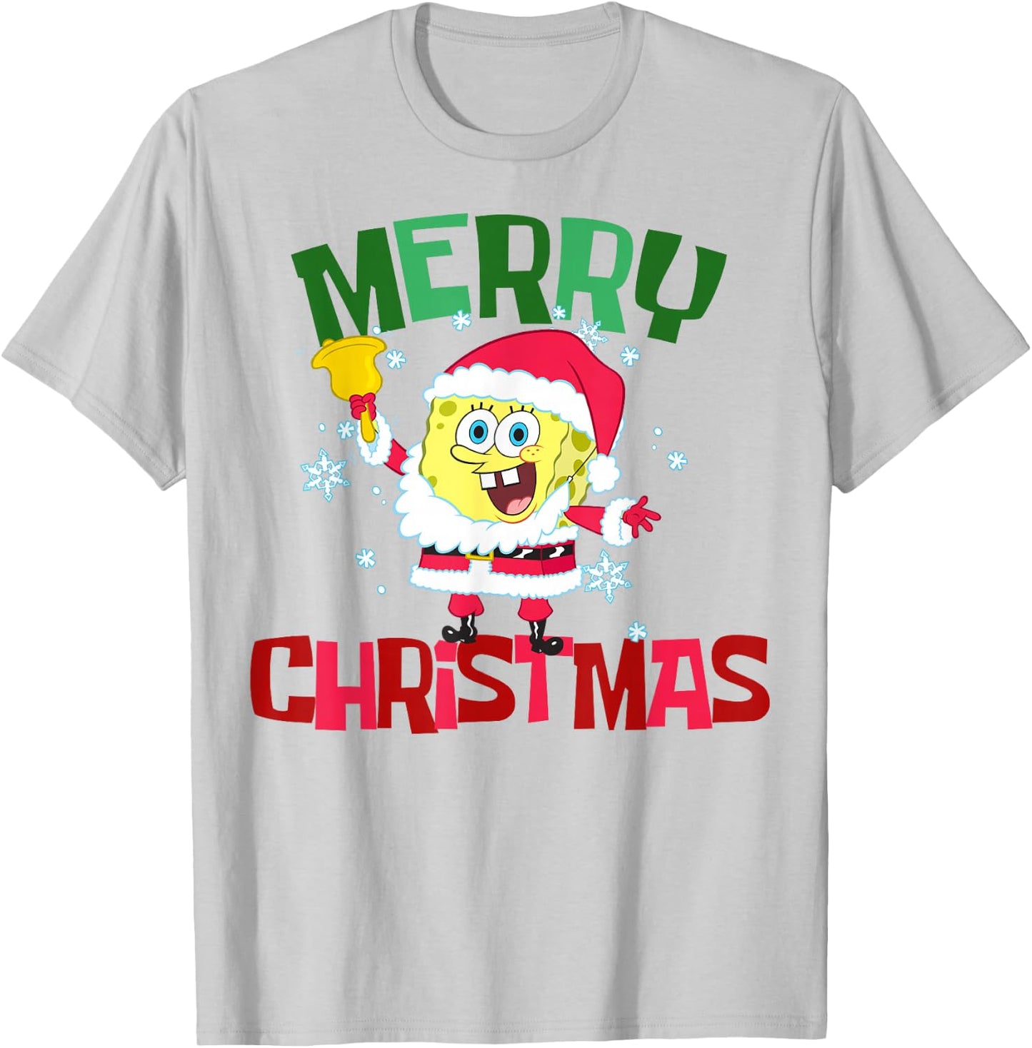 SpongeBob SquarePants Santa Outfit Merry Christmas T-Shirt - T-Shirt | Ash