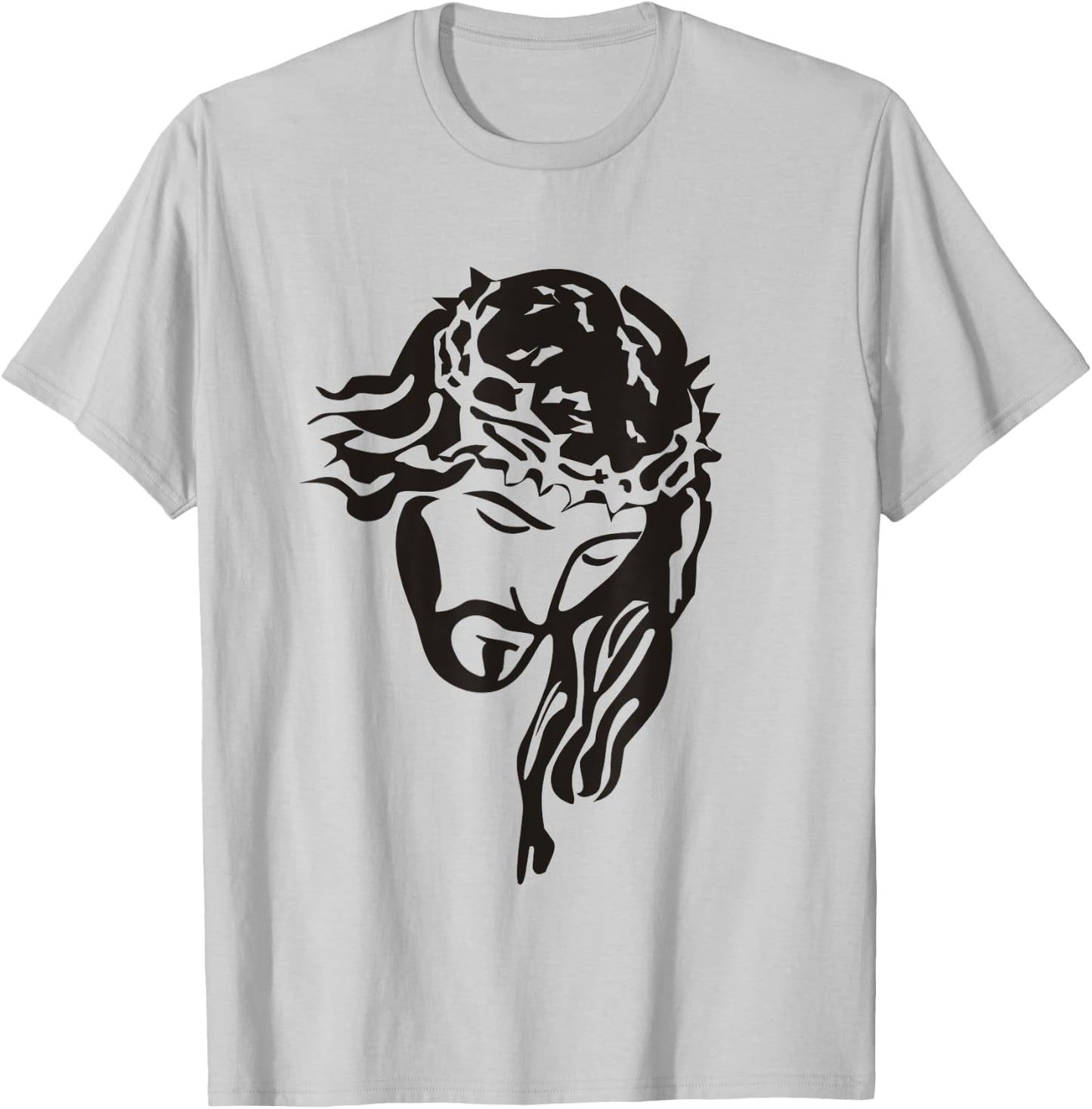 Jesus Christ God Love Face Religion Faith Graphic T-Shirt - T-Shirt | Ash