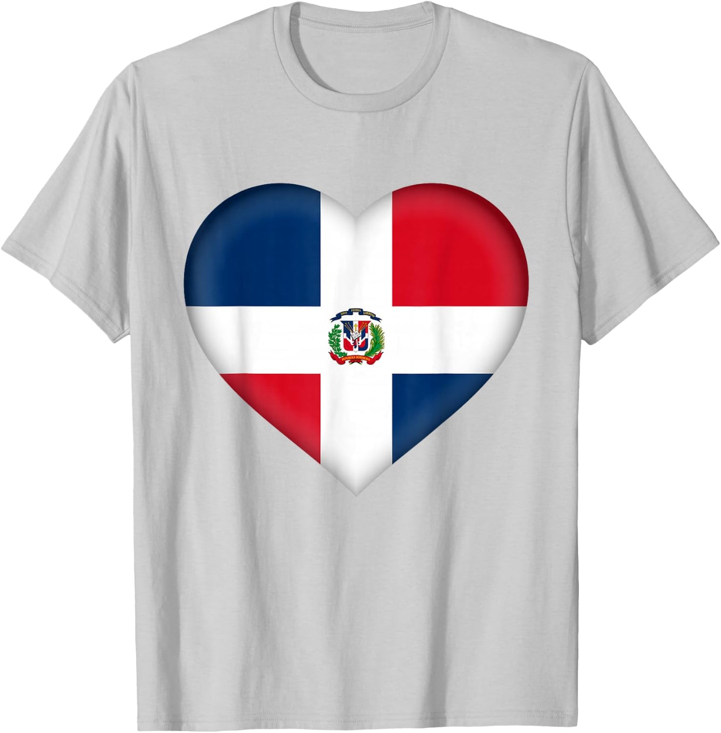 I Love Dominican Republic Shirt Dominican Flag Heart Outfit T-Shirt - T-Shirt | Ash