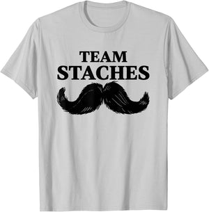 Team Moustaches Boys Gender Reveal Party T-Shirt - T-Shirt | Ash