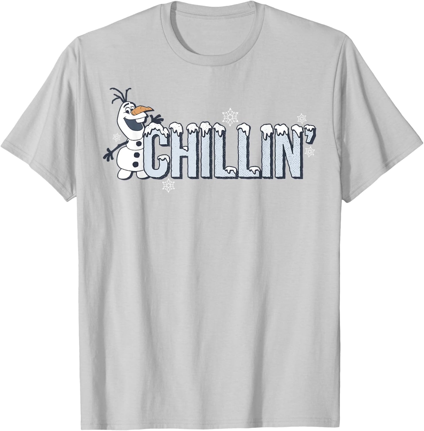 Disney Frozen Olaf Chillin' Snowflakes Portrait T-Shirt - T-Shirt | Ash