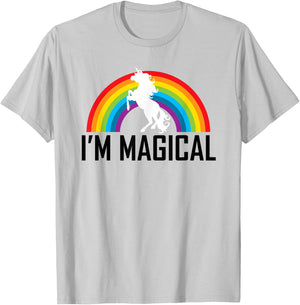 Unicorn I'm Magical Rainbow T Shirt for Girl Women Kids Gift T-Shirt - T-Shirt | Ash