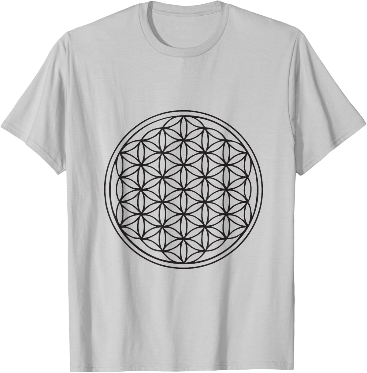 Classic Flower of Life Sacred Geometry Yoga New Age T-Shirt - T-Shirt | Ash