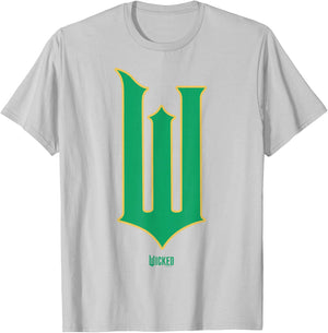 Wicked Movie W Logo Green Goes Good with Pink T-Shirt - T-Shirt | Ash