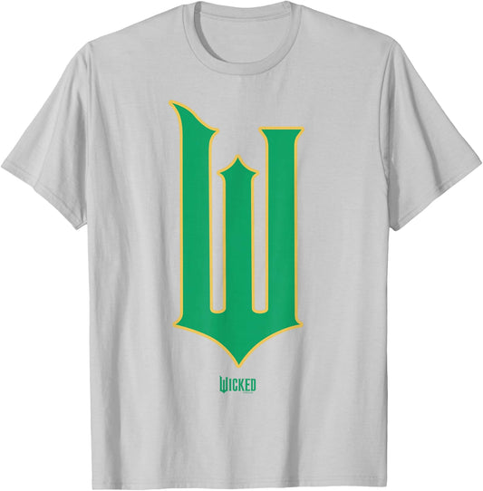 Wicked Movie W Logo Green Goes Good with Pink T-Shirt - T-Shirt | Ash