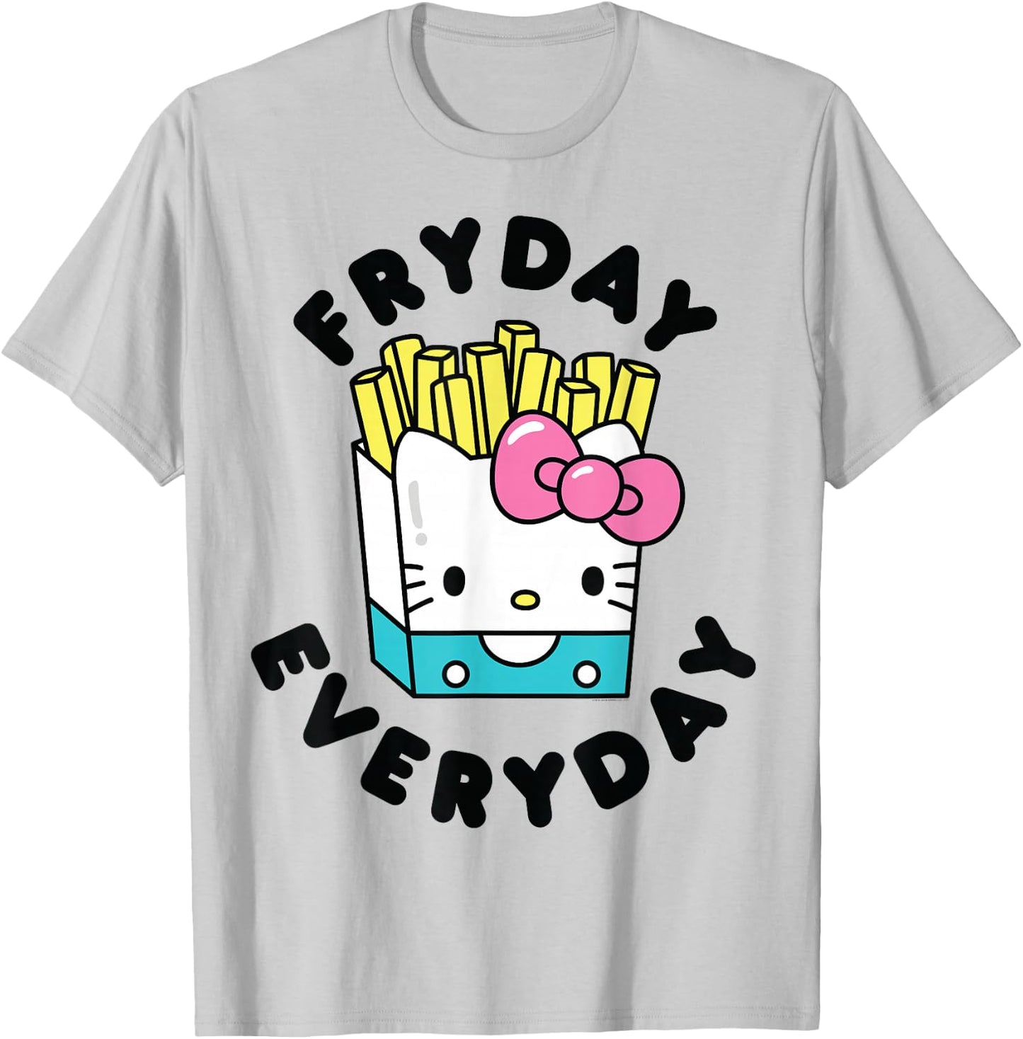 Hello Kitty French Fries Fryday Everyday Friday T-Shirt - T-Shirt | Ash