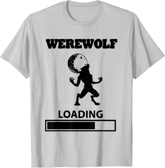 Full Moon Werewolf Loading Gift For Halloween T-Shirt - T-Shirt | Ash