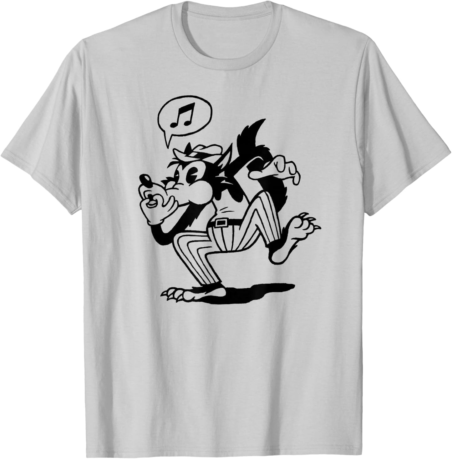 Vintage Cartoon Wolf Whistle T-Shirt - T-Shirt | Ash
