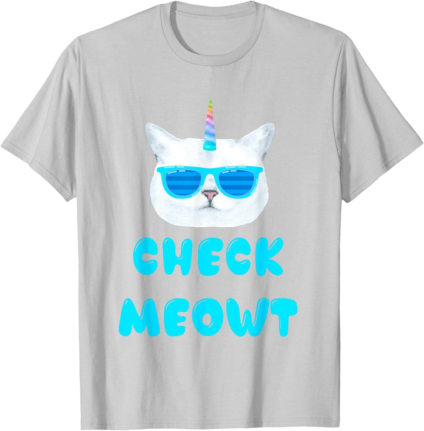Check Meowt Caticorn T shirt T-Shirt - T-Shirt | Ash