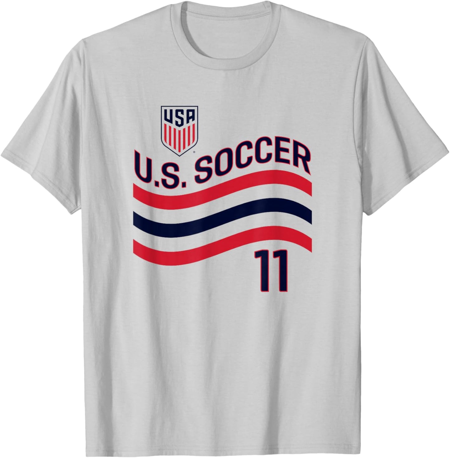 Brenden Aaronson 11 White USMNT Officially Licensed T-Shirt - T-Shirt | Ash