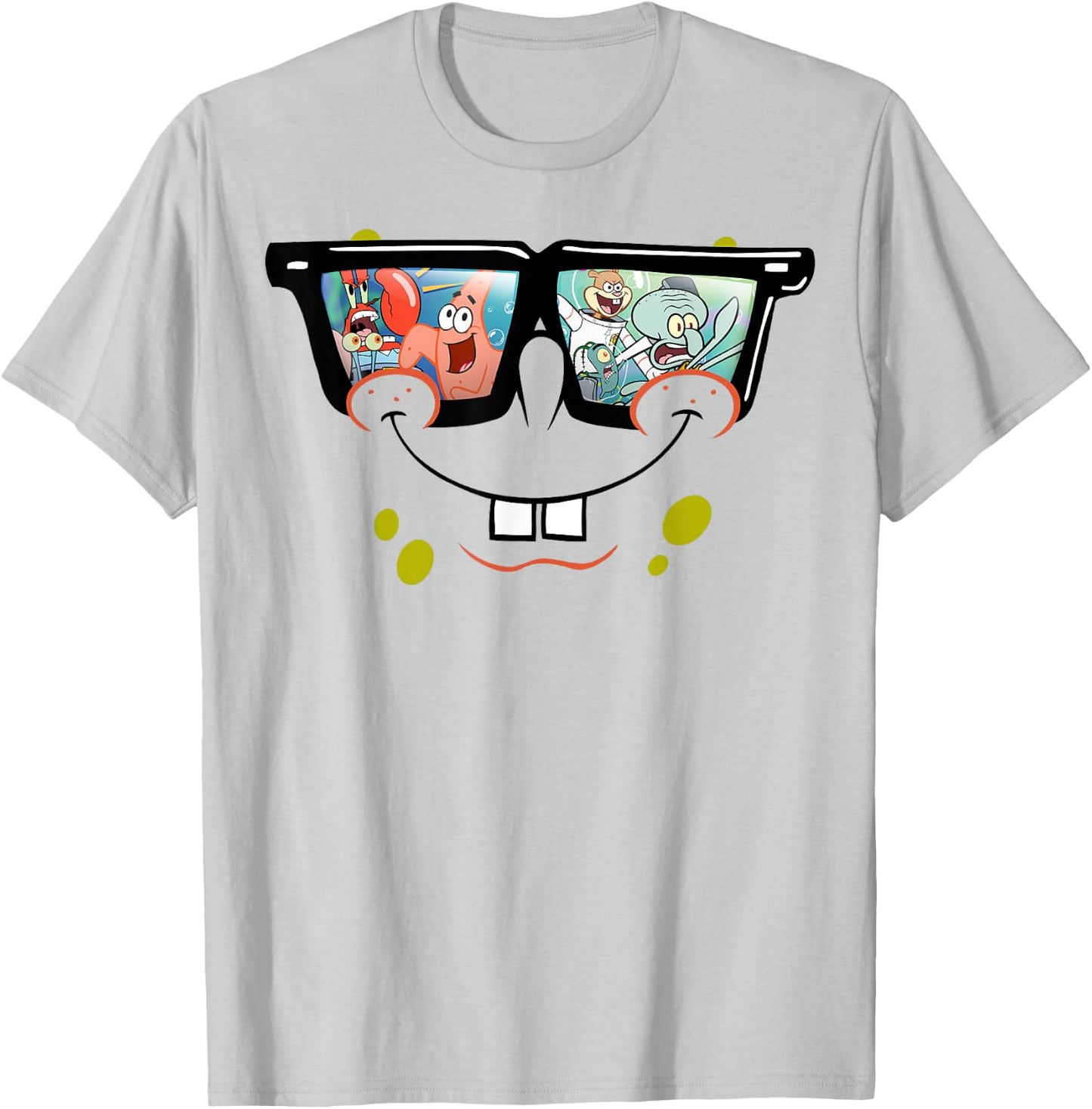 Spongebob SquarePants Sunglasses Reflection T-Shirt - T-Shirt | Ash