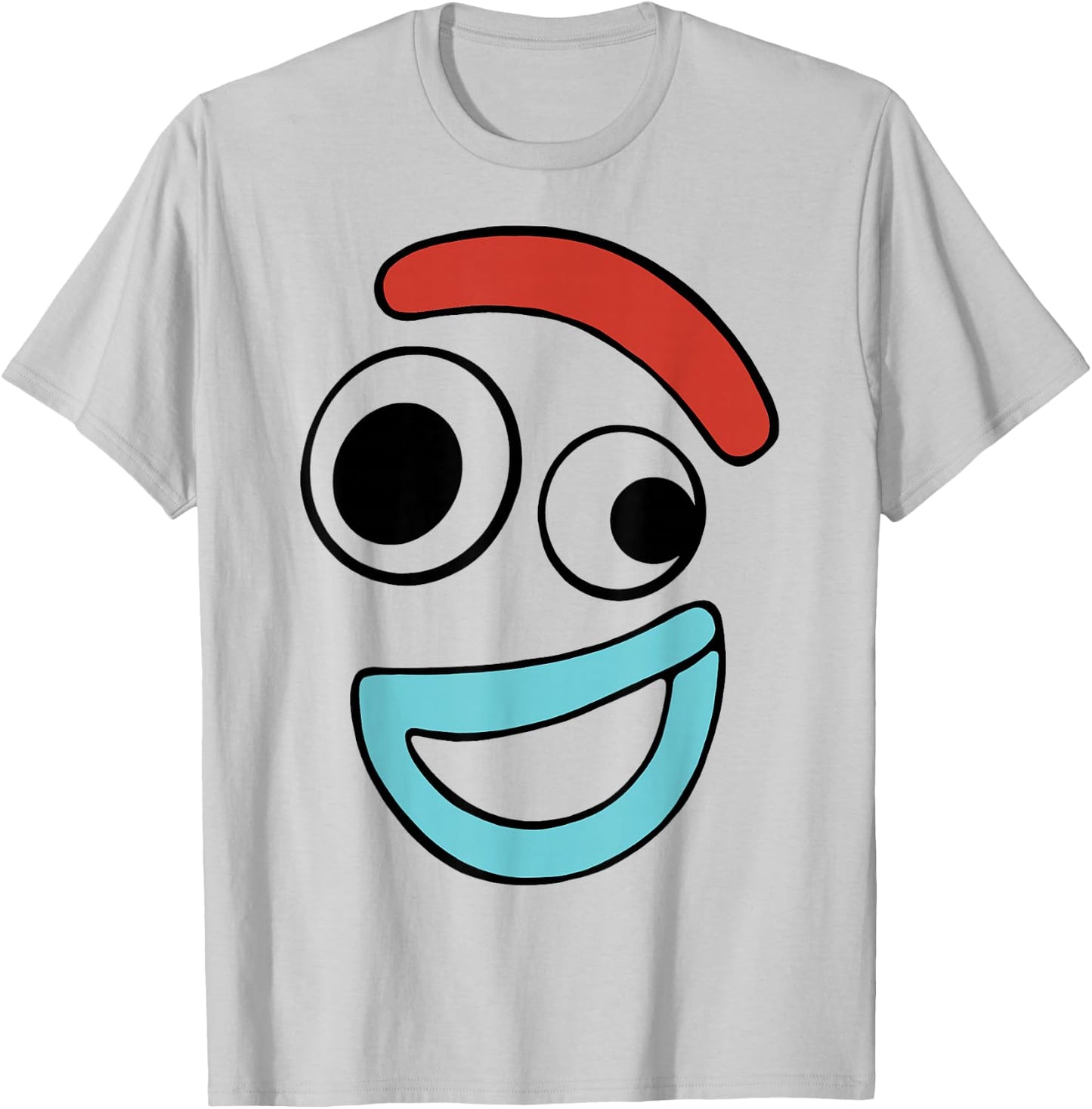 Disney Pixar Toy Story 4 Forky Large Happy Face T-Shirt - T-Shirt | Ash