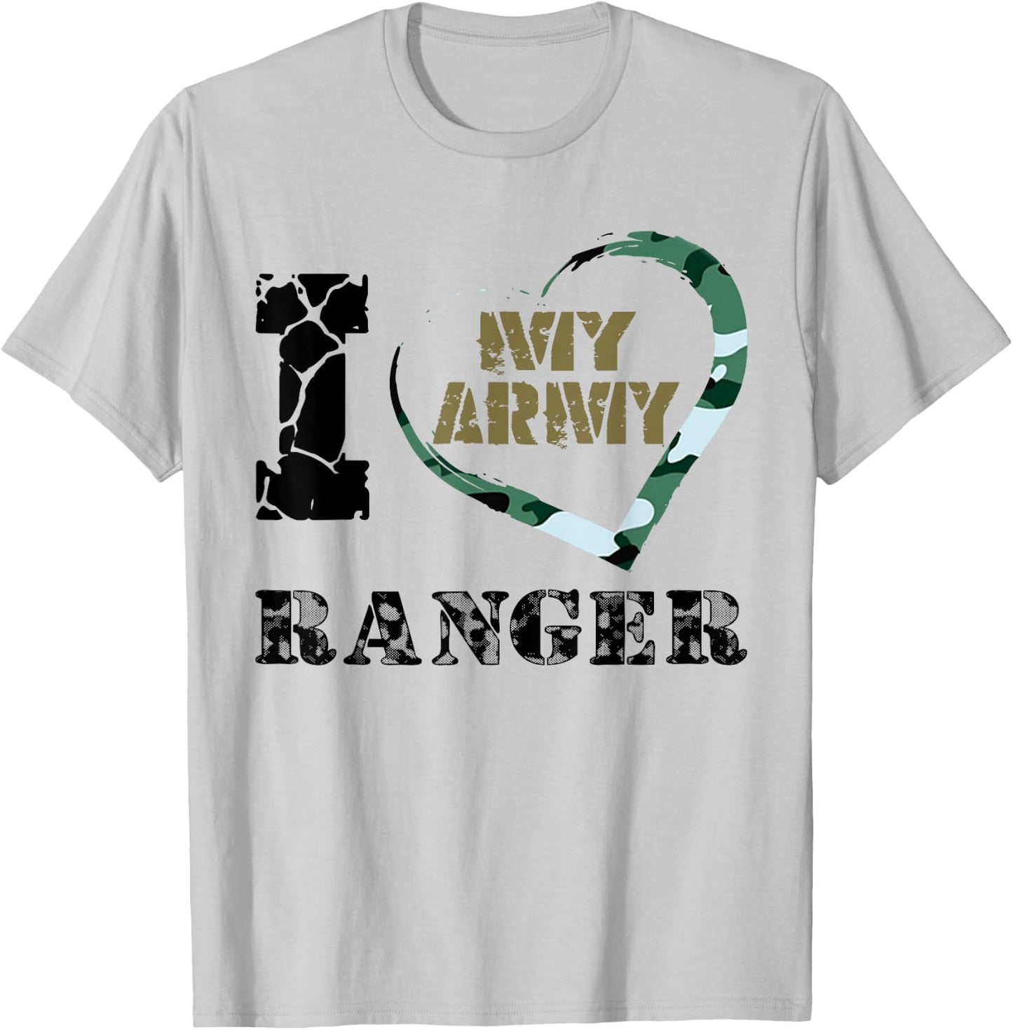 I Love My Army Ranger - Proud Military T-Shirt - T-Shirt | Ash