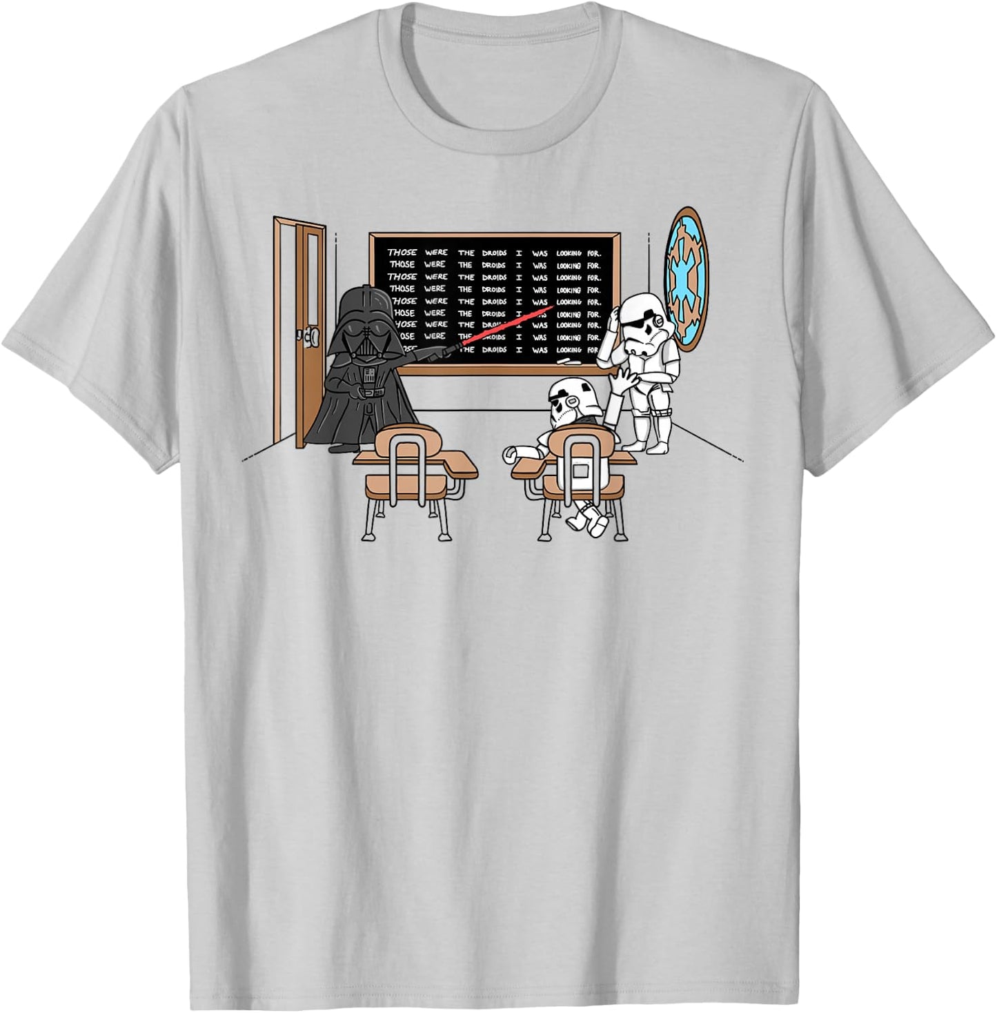 Star Wars Darth Vader Those Were The Droids Classroom Doodle T-Shirt - T-Shirt | Ash