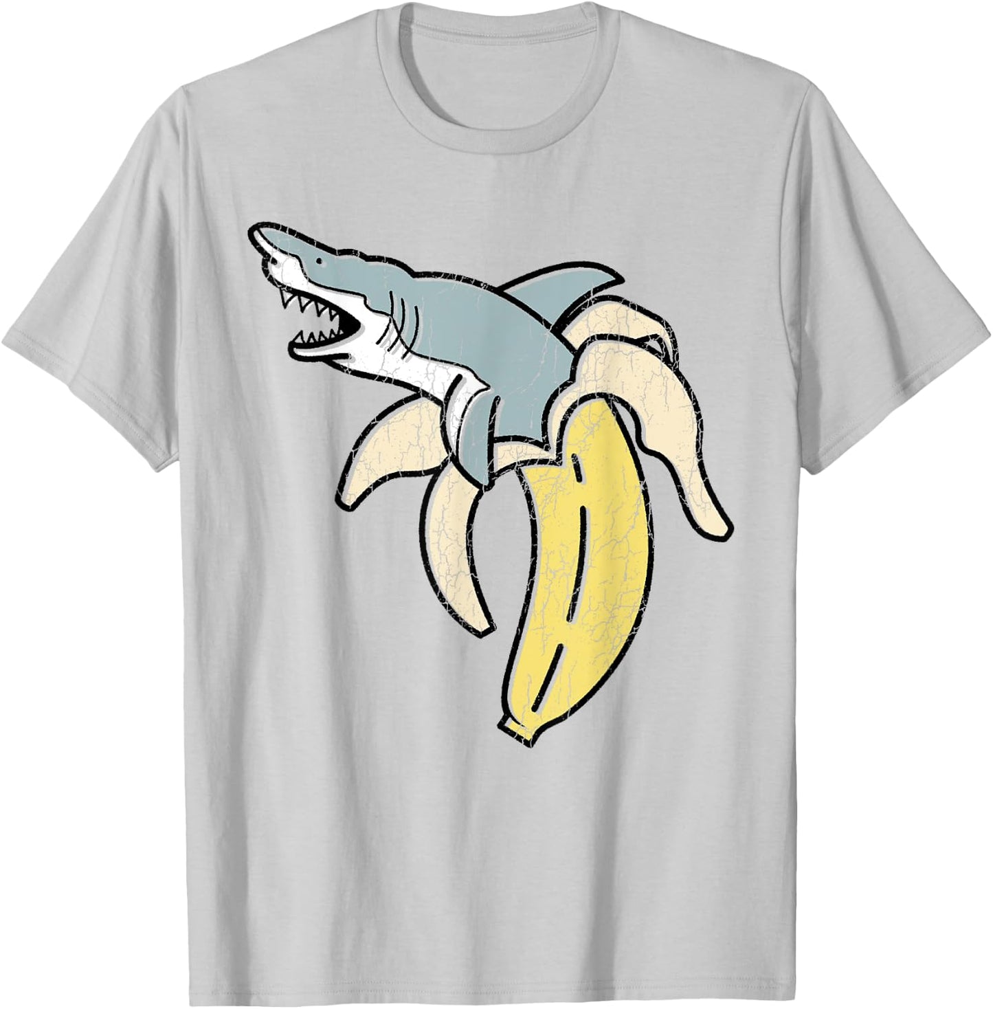 Cute Banana Shark Shirt Gift Animal Lovers T-Shirt - T-Shirt | Ash