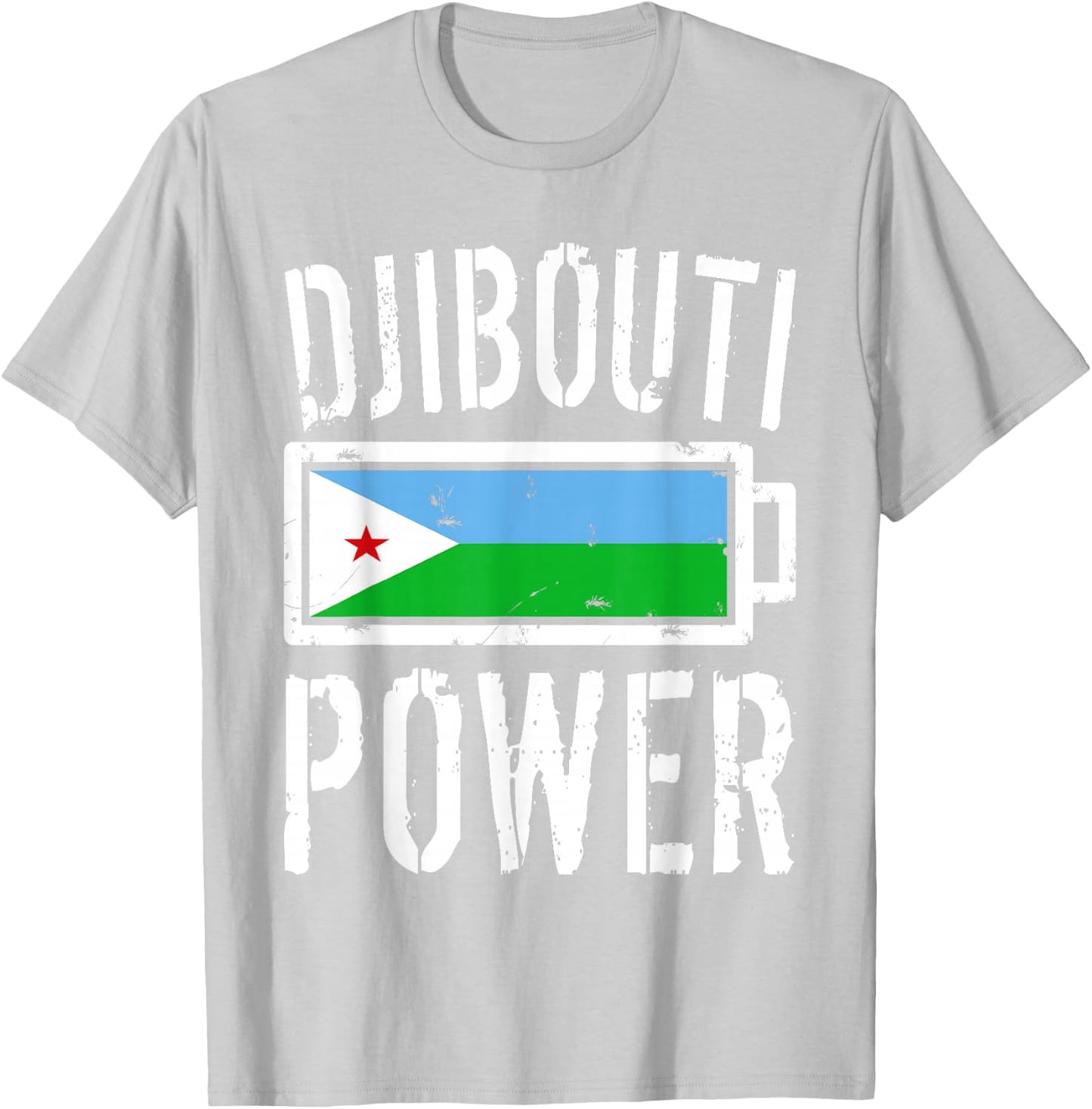 Djibouti Flag | Djibouti Power Battery Proud T-Shirt - T-Shirt | Ash