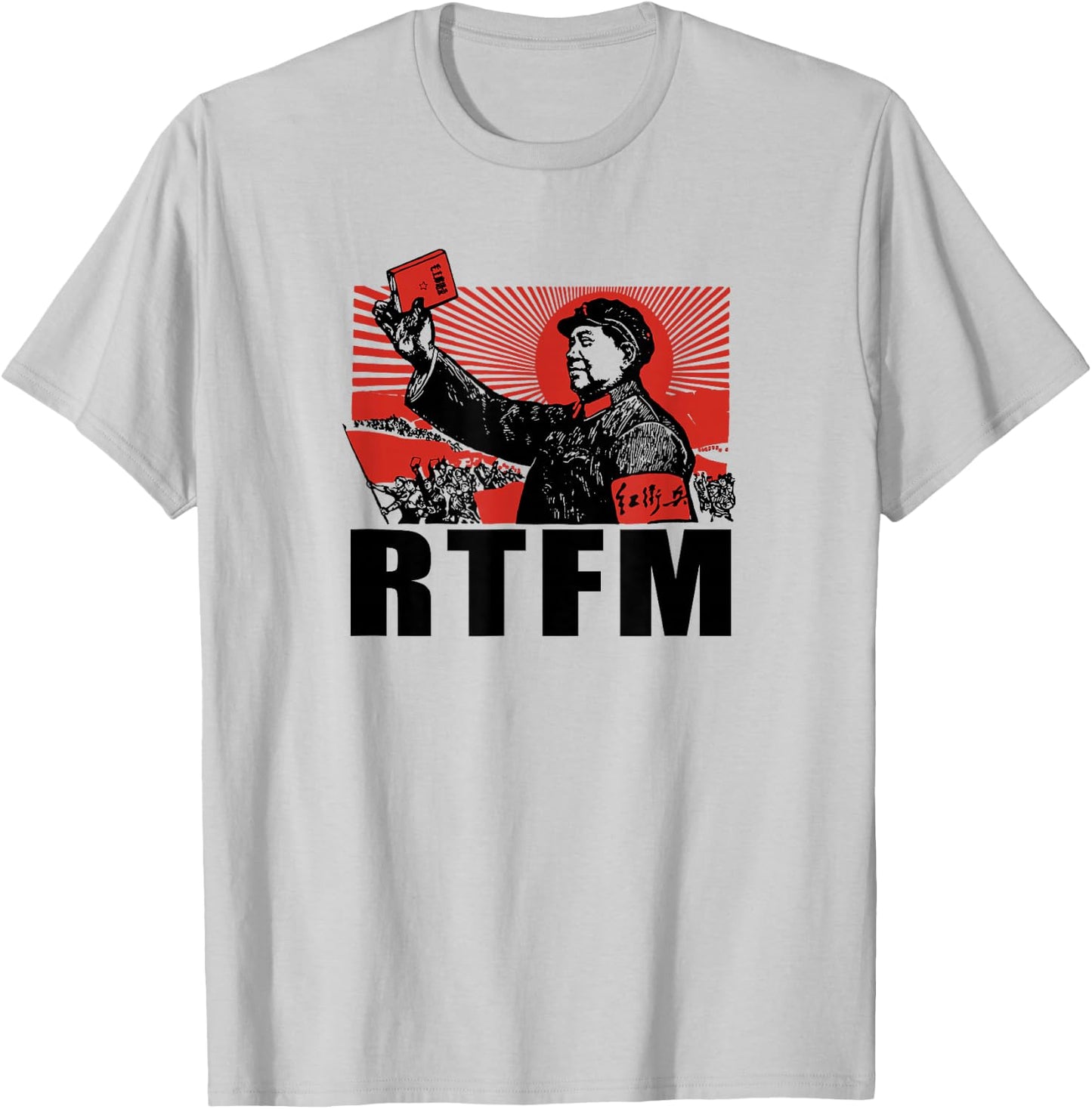 Mao RTFM Propaganda Style Graphic T-Shirt - T-Shirt | Ash