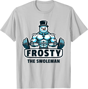 Frosty Swoleman Funny Christmas Workout Gym Weight Lifting T-Shirt - T-Shirt | Ash