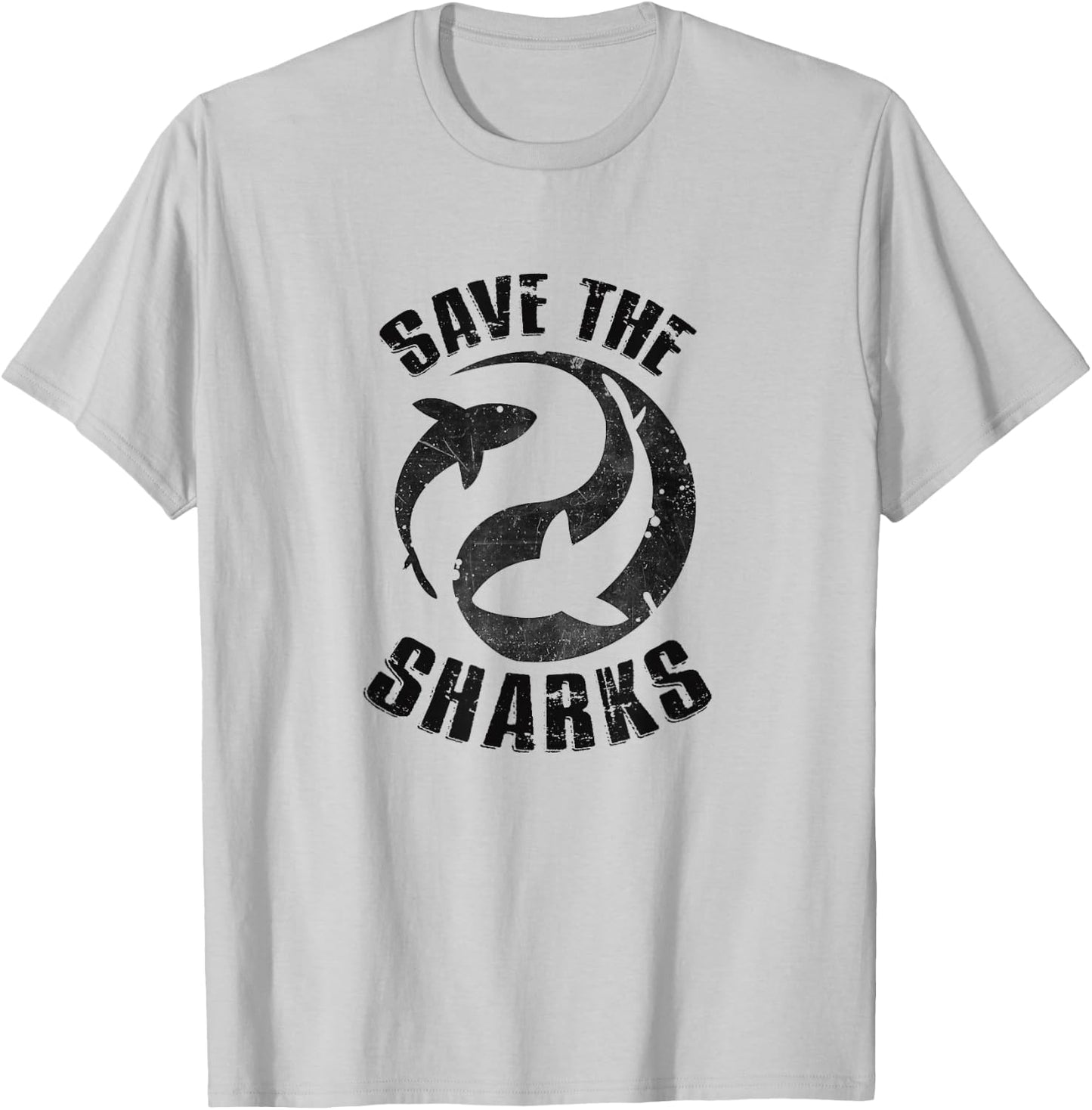 Save the Sharks Diving Ocean Freediving Sea Apnea design T-Shirt - T-Shirt | Ash