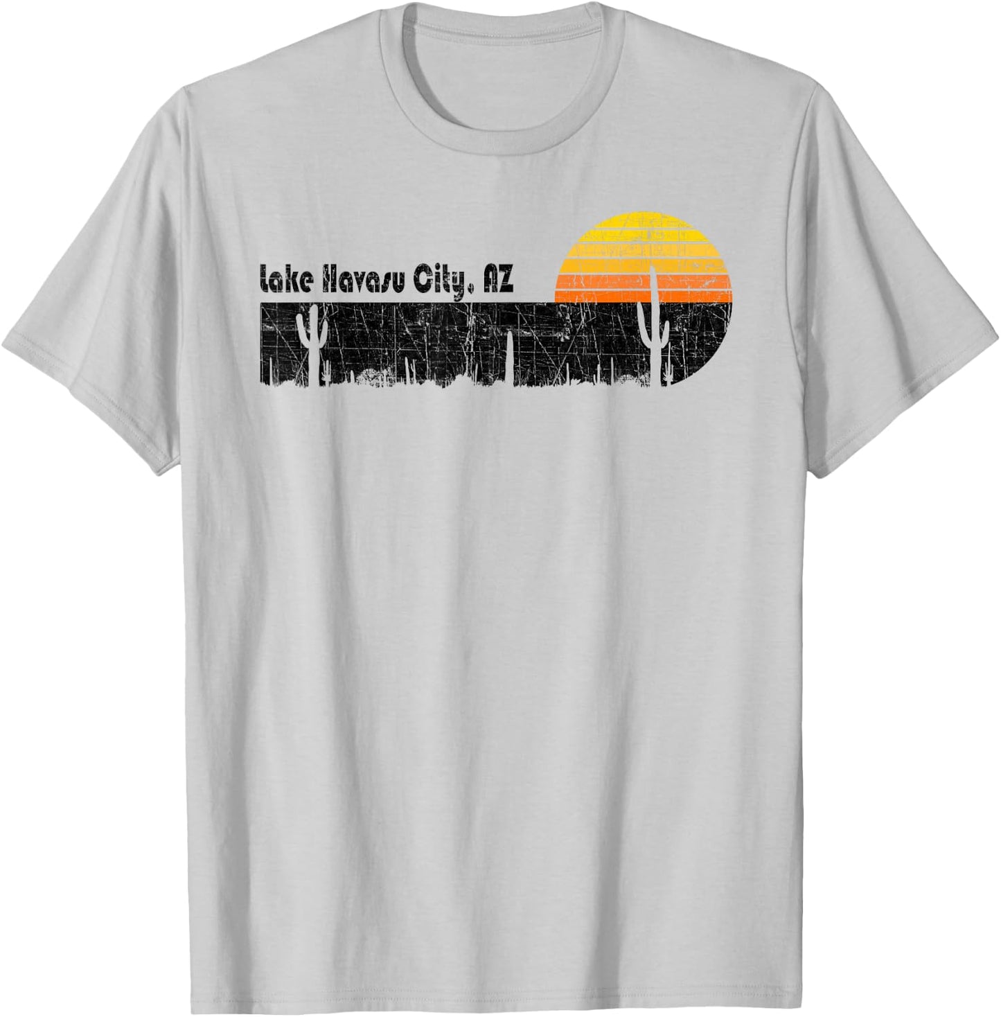 Retro Lake Havasu City Arizona Desert Sunset T-Shirt - T-Shirt | Ash