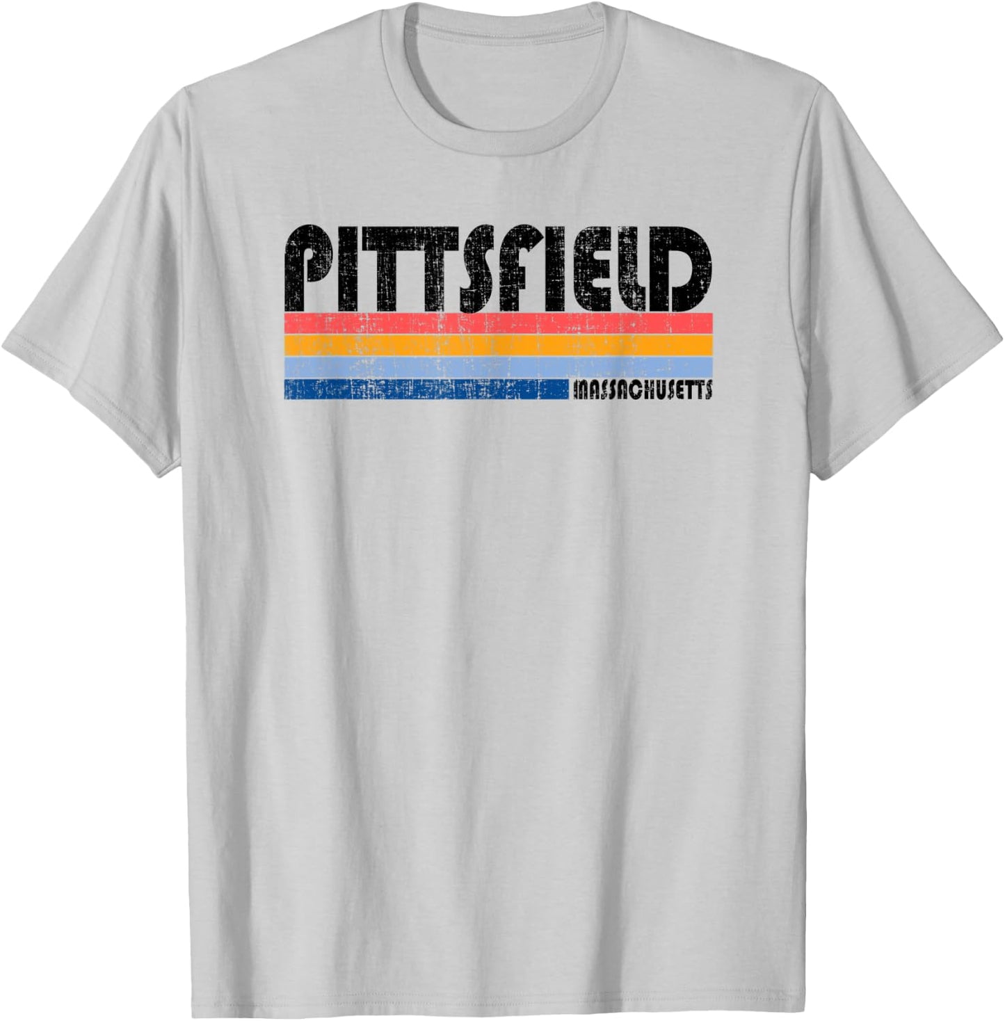 Vintage 70s 80s Style Pittsfield, Massachusetts T-Shirt - T-Shirt | Ash