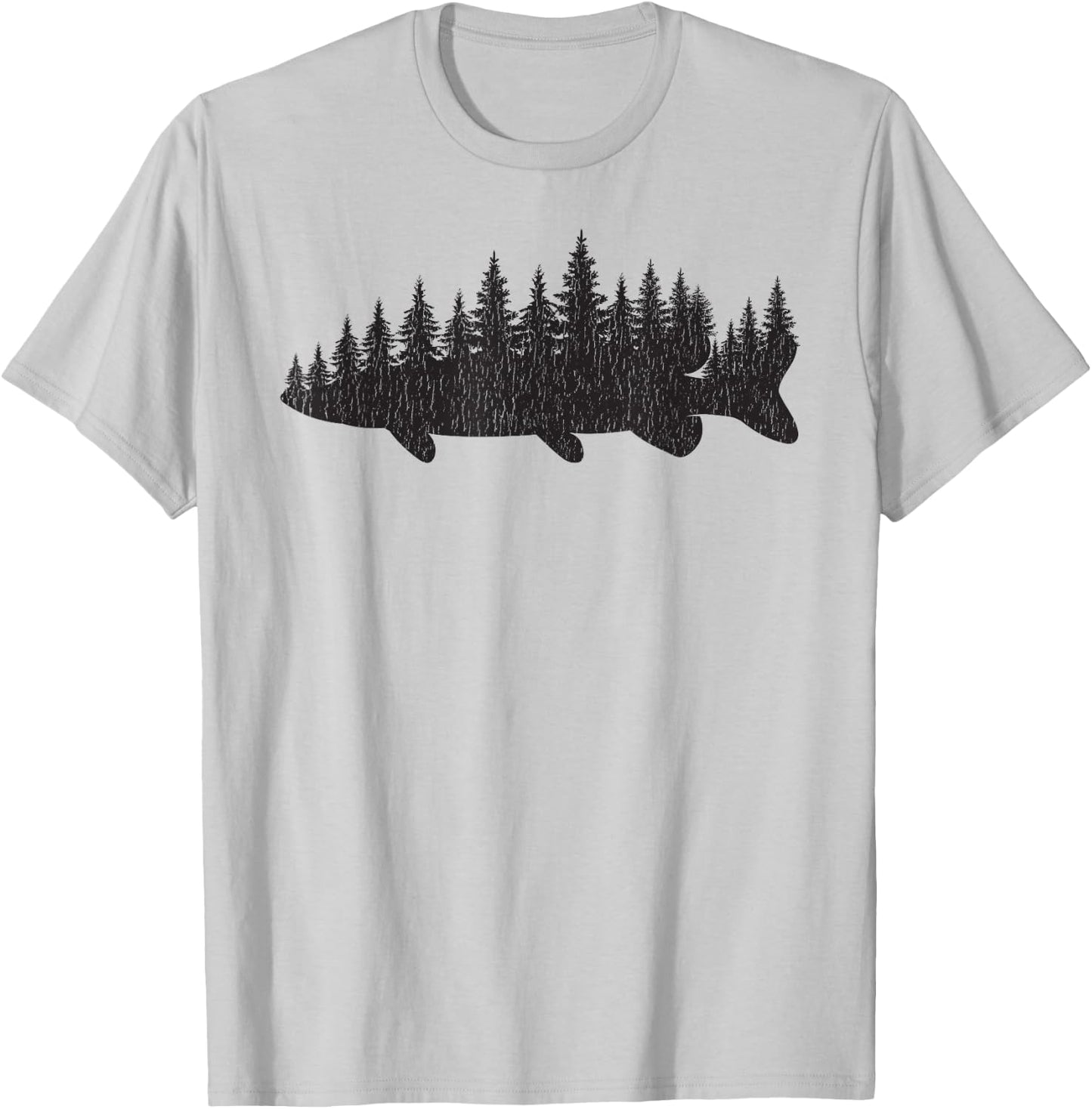 Northern Pike Treeline Fisherman Angling T-Shirt - T-Shirt | Ash