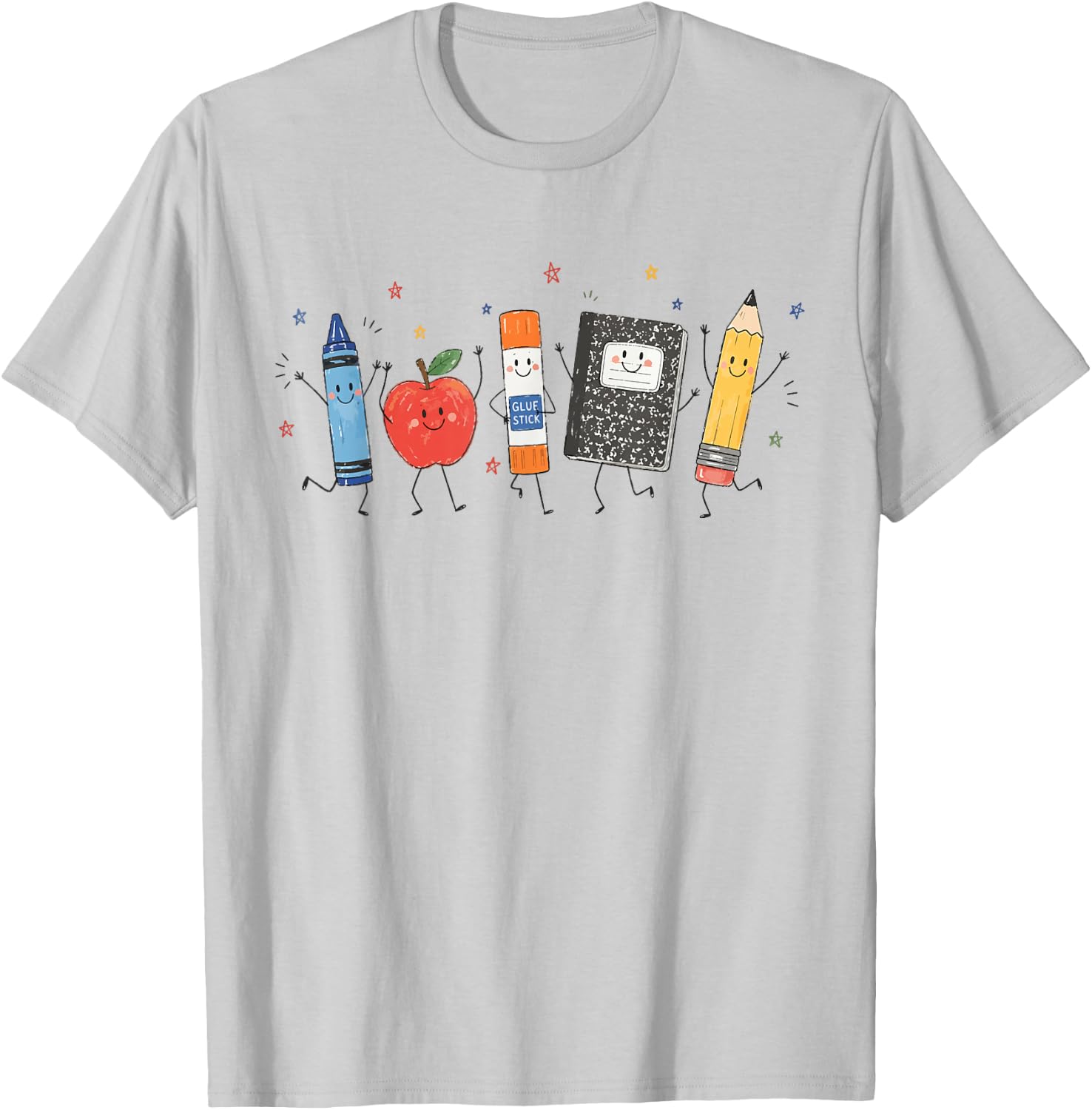 Cute Apple Pencil Notebook Back to School Student Teacher T-Shirt - T-Shirt | Ash