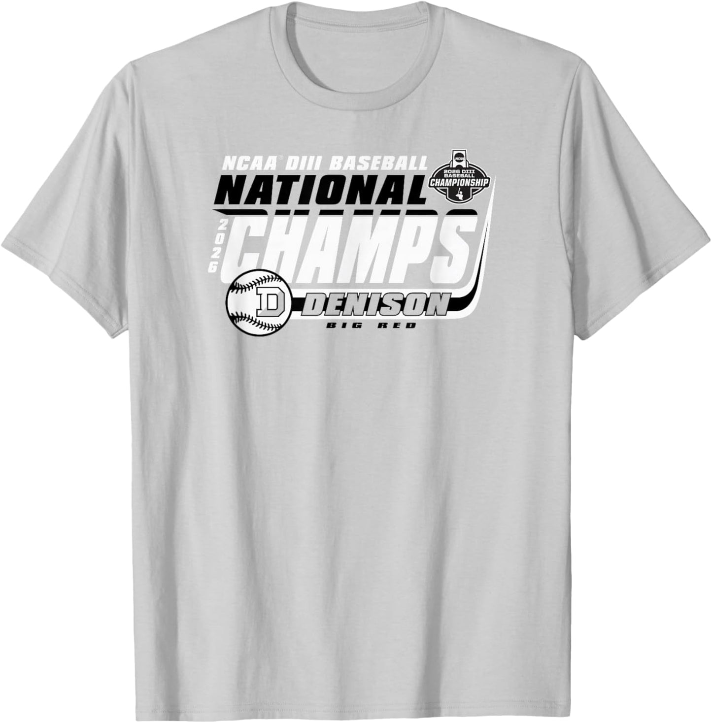 Denison Big Red National Champs 2026 Baseball T-Shirt - T-Shirt | Ash