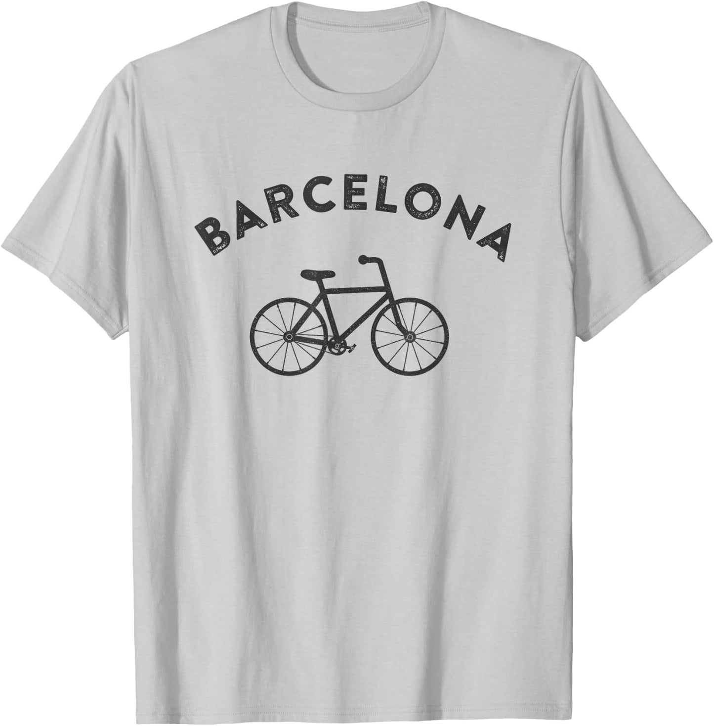 Barcelona City Bike Retro Style Cycling Spain T-Shirt - T-Shirt | Ash