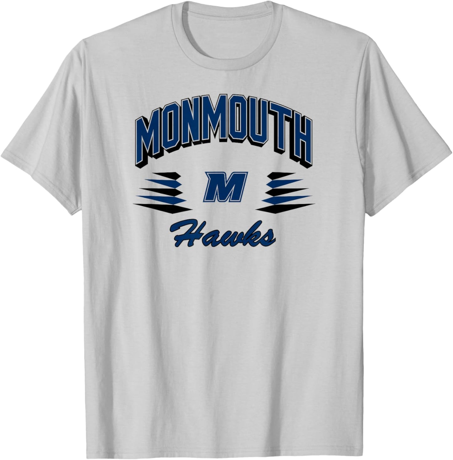 Monmouth Hawks Retro Diamond White Officially Licensed T-Shirt - T-Shirt | Ash