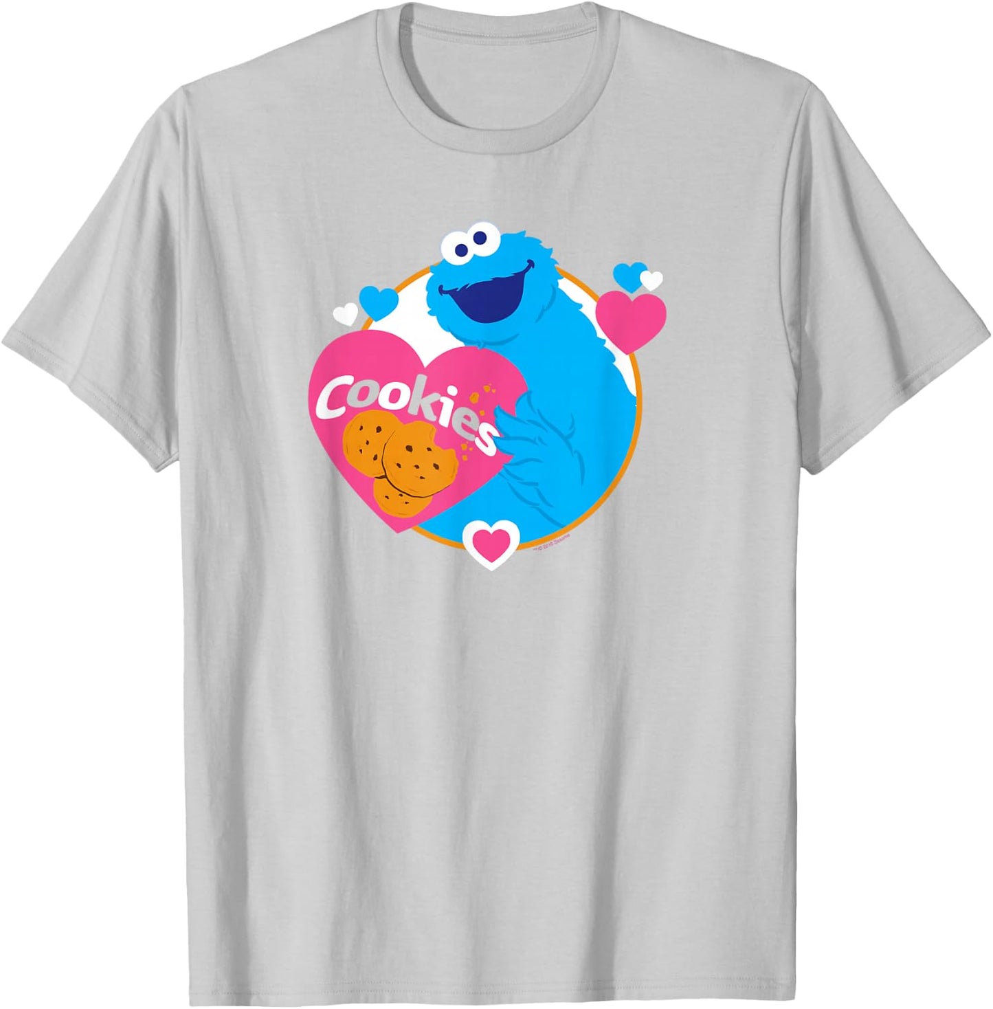 Sesame Street Cookie Monster Love Cookies T-Shirt - T-Shirt | Ash
