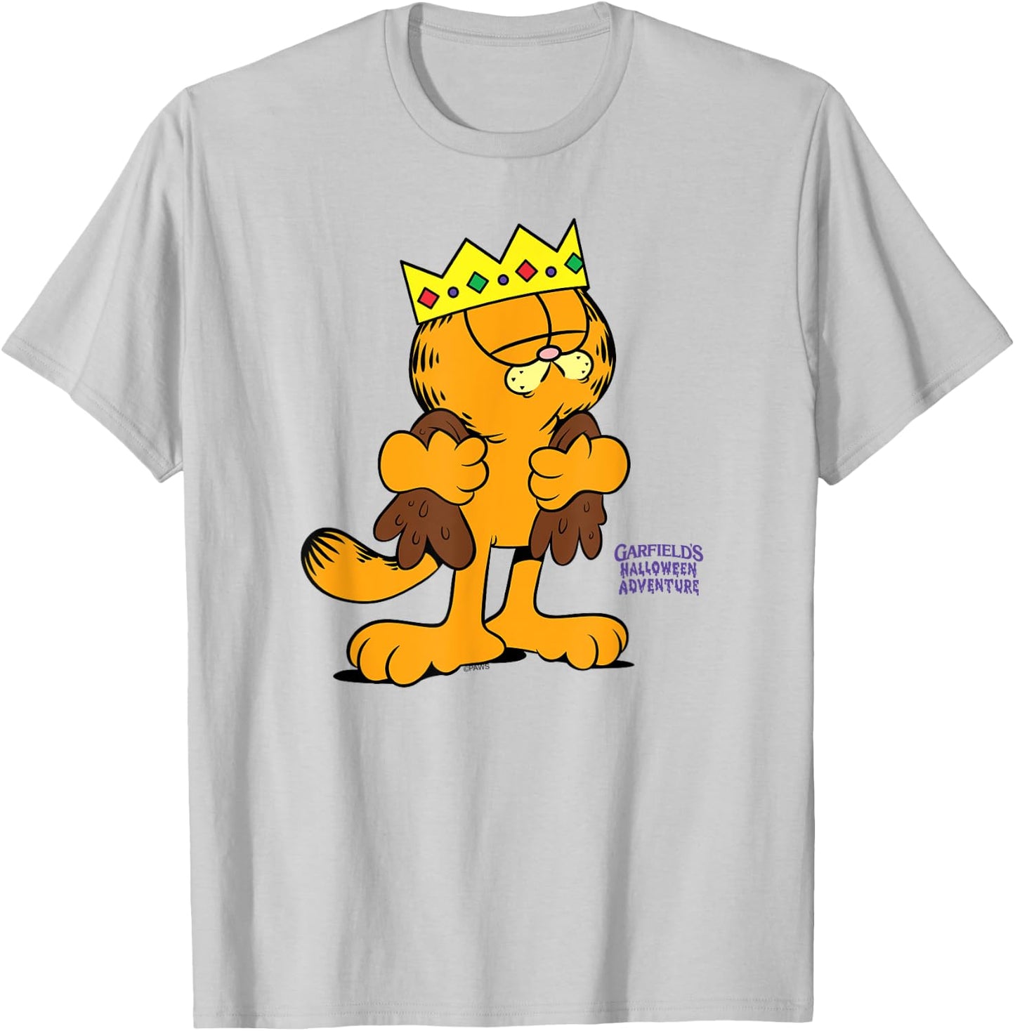 Garfield King Halloween Costume Cartoon Cat T-Shirt - T-Shirt | Ash