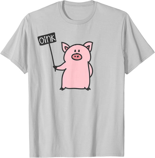 Cute Pig Oink & Piggy Pajama Piglet T-Shirt - T-Shirt | Ash