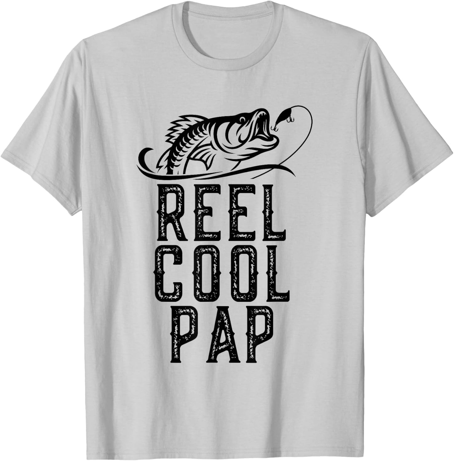 Reel Cool Pap Fishing Fisherman Funny Grandpa Retro T-Shirt - T-Shirt | Ash